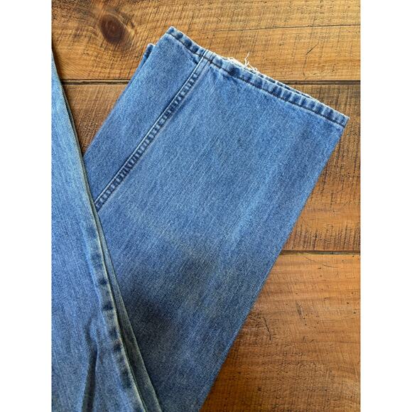 Harley Davidson Womens Bootcut Blue Denim Jeans 2007 Size 18 Regular FLAW - Picture 2 of 10